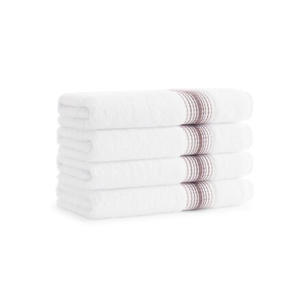 Monarch Brands Turkish Hand Towels, 18in x 32in, Striped , Rose, 4PK PNP-HT-STT-1832-5-4-RSE